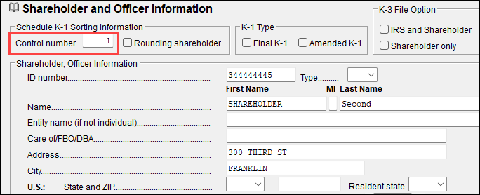 Image of control number on screen K1